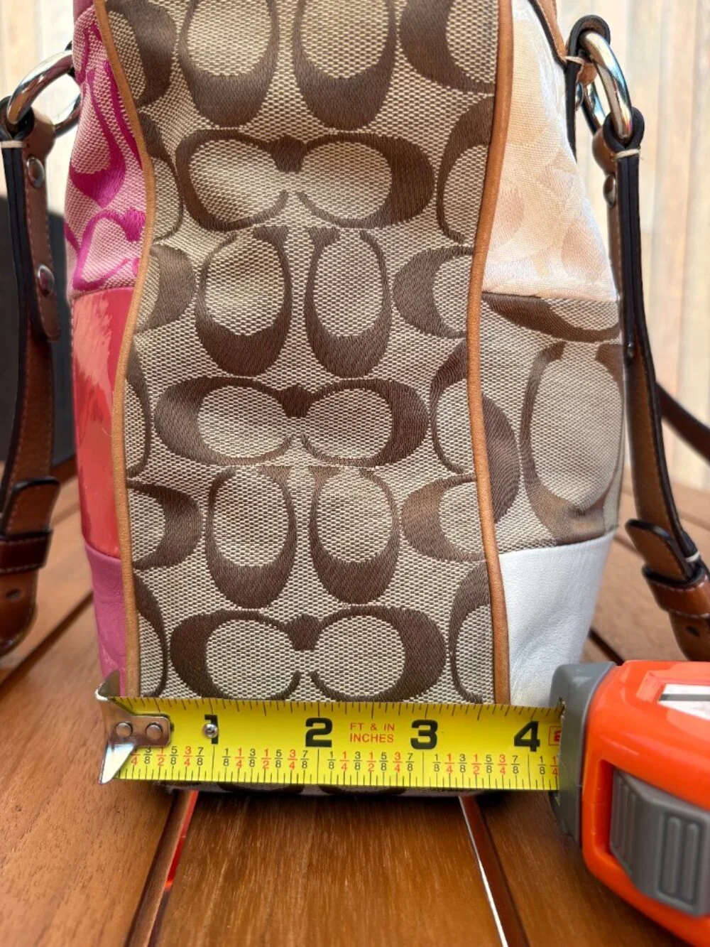 Y2K Coach Patchwork Shoulder Bag Multicolor Pink Blue